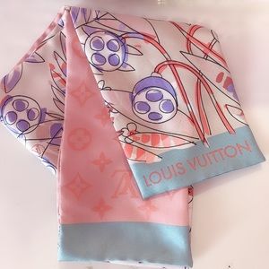 Louis Vuitton pastel scarf twilly bandeau
